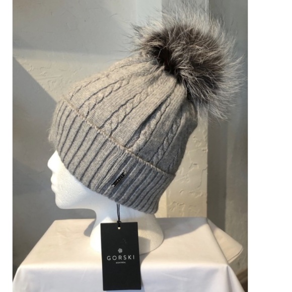 Gorski Knit Beanie w/fox Fur Pompom - Picture 4 of 6